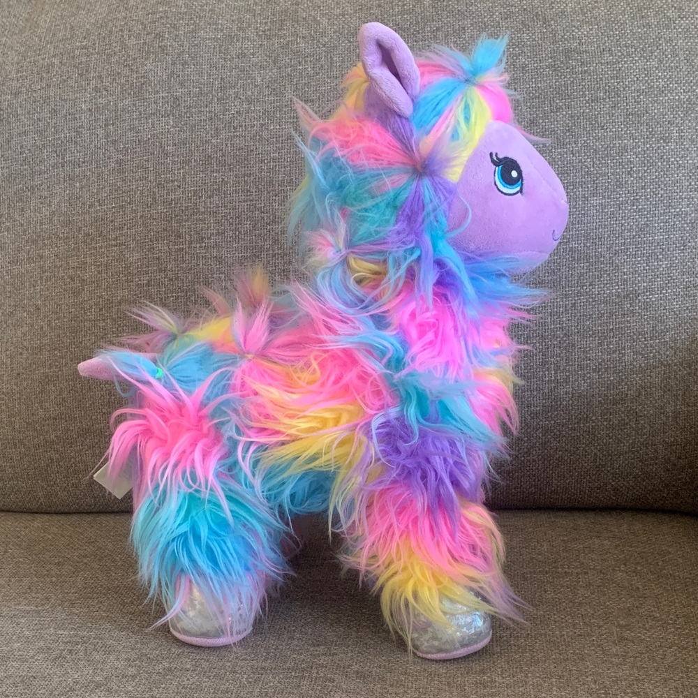 Build-A-Bear Rainbow Plush Llama Stuffed Animal 15”